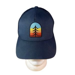 Black Tree Crest Yupoong Navy Blue Trucker Hat Adjustable Snap Back